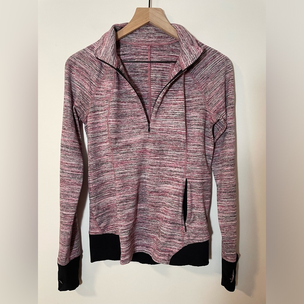 LULULEMON Runderful Zip Long Sleeve Shirt Jacket Space Dye Camo Berry Sz 8 M - Picture 6 of 11